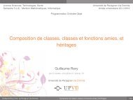 Composition de classes, classes et fonctions amies, et héritages