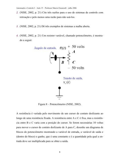 Universidade Presbiteriana Mackenzie Automaç˜ao e Controle I