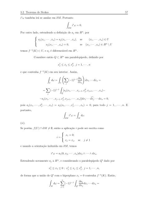 O Teorema de Stokes em Variedades - Fernando UFMS/CPAq