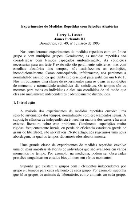 Luciano - Departamento de Ciências Exatas - LCE/ESALQ/USP