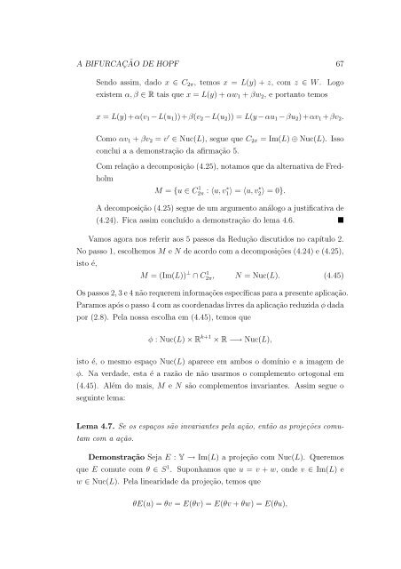 Ricardo Nicasso Benito A Reduç˜ao de Liapunov-Schmidt ... - Unesp