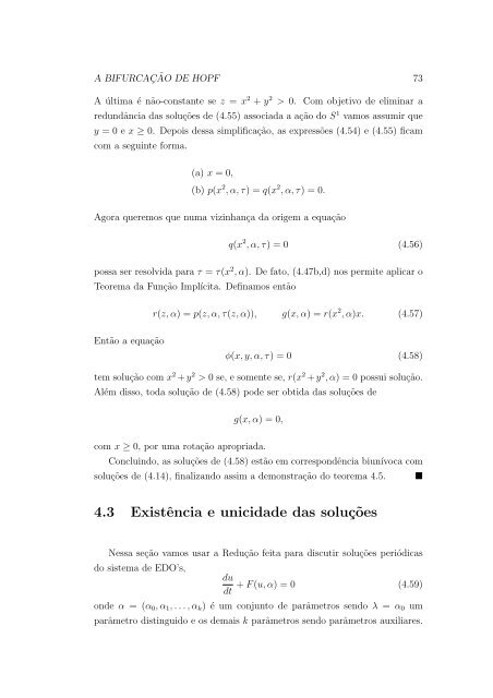 Ricardo Nicasso Benito A Reduç˜ao de Liapunov-Schmidt ... - Unesp