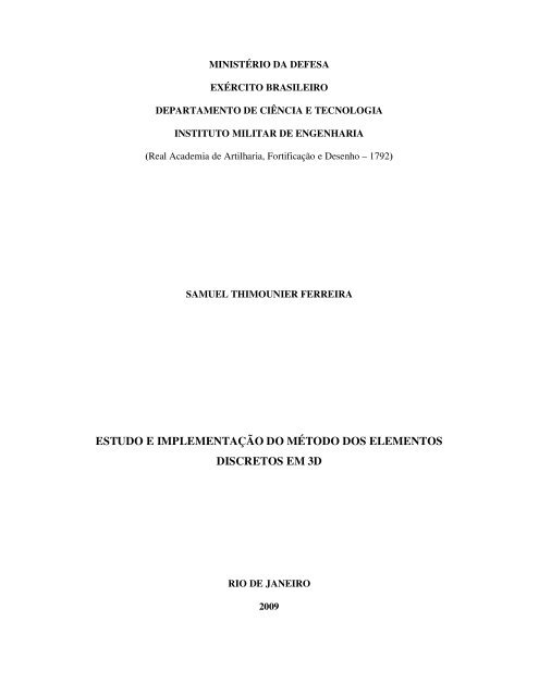 estudo e implementação do método dos elementos discretos ... - DCC