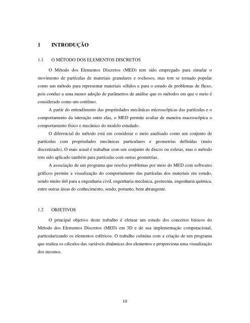 estudo e implementação do método dos elementos discretos ... - DCC