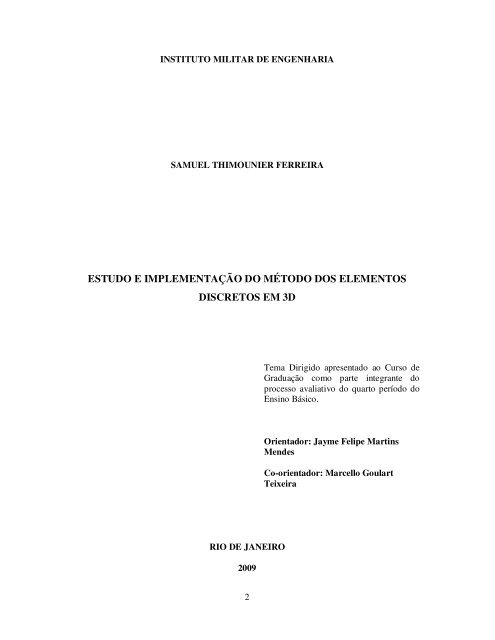 estudo e implementação do método dos elementos discretos ... - DCC