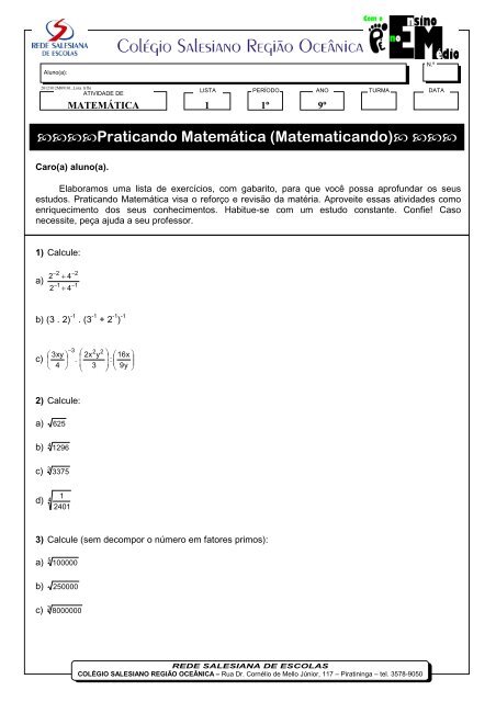 Matematicando I