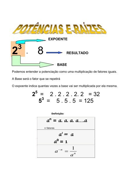 Matemática básica 3 - potência e raiz ☑