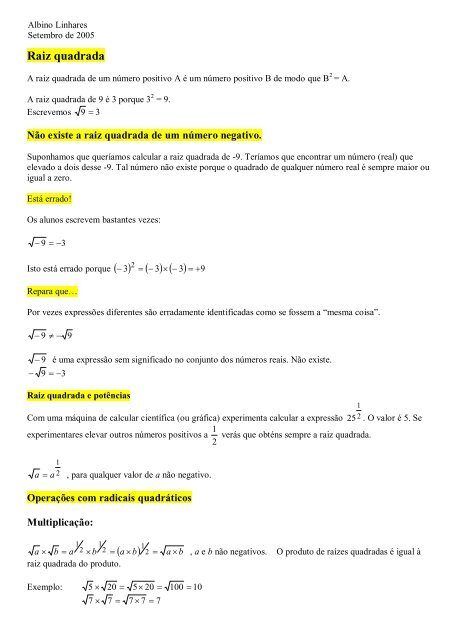 Simplificar expressões de raiz quadradada: sem variáveis - Khan Academy em  português (7º ano) 