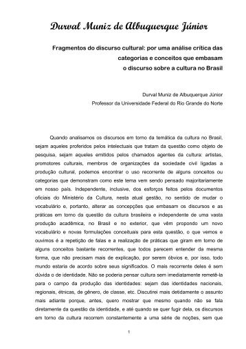 Fragmentos do discurso cultural: por uma análise crítica das - cchla