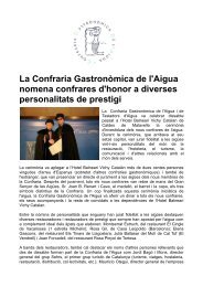 La Confraria Gastronòmica de l'Aigua nomena confrares d'honor a ...