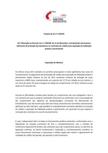 Projeto de Lei n.º 224/XII - Juventude Socialista