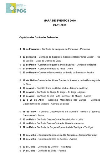 MAPA DE EVENTOS 2010 29-01-2010 - Confraria Gastronómica do ...