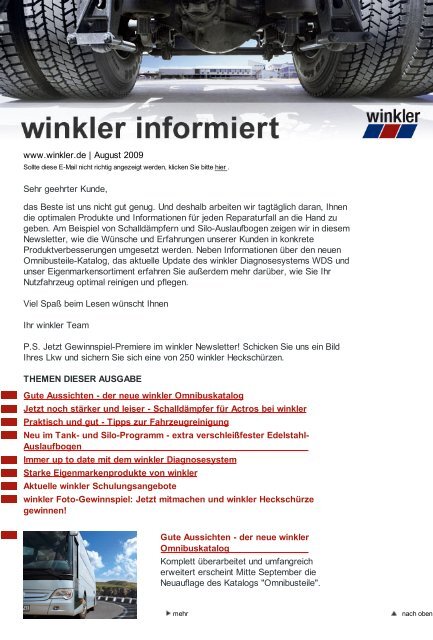 www.winkler.de | August 2009 Sehr geehrter Kunde, das Beste ist ...