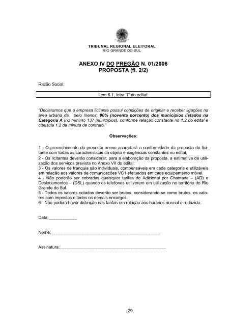 Edital Pregão 01-2006 - Telefonia Celular - Retificado - Tribunal ...