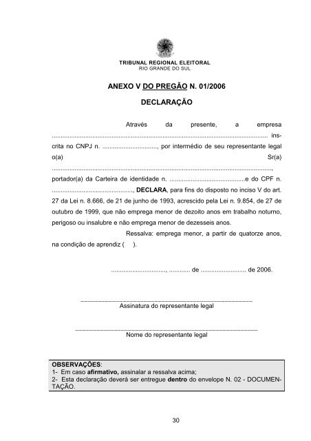 Edital Pregão 01-2006 - Telefonia Celular - Retificado - Tribunal ...