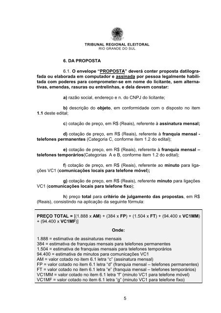 Edital Pregão 01-2006 - Telefonia Celular - Retificado - Tribunal ...