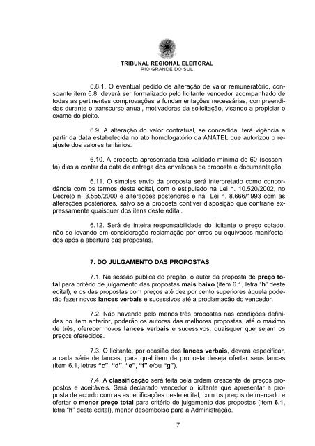 Edital Pregão 01-2006 - Telefonia Celular - Retificado - Tribunal ...