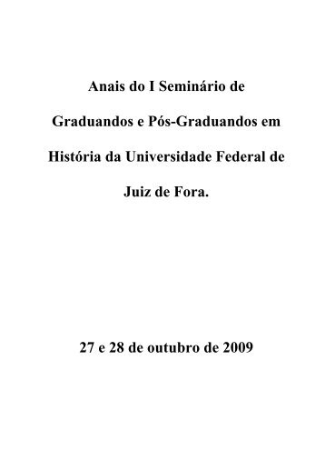 Anais do I Seminário de Graduandos e Pós-Graduandos em ...