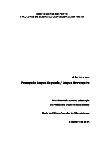 A leitura em Português Língua Português Língua Segunda ...