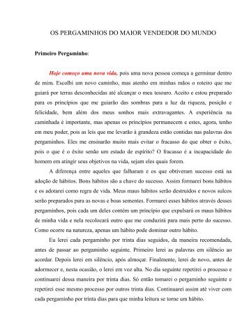 Os Pergaminhos do Maior vendedor do Mundo.pdf - Blog do Fabio ...