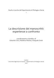 La descrizione dei manoscritti: esperienze a confronto - Pyle. A ...