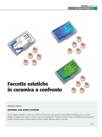 Ceramiche per faccette a confronto 2011 - Tressis Italia