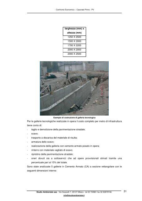 Confronto economico tra diverse soluzioni tecniche - Comune di ...