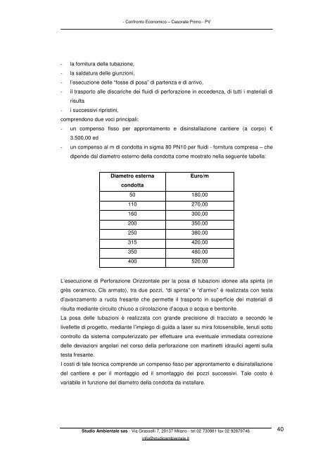 Confronto economico tra diverse soluzioni tecniche - Comune di ...