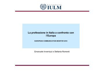 La professione in Italia a confronto con l'Europa - PR Conversations