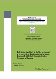 Politiche familiari in Italia: problemi e prospettive. Confronto ... - Cirsdig