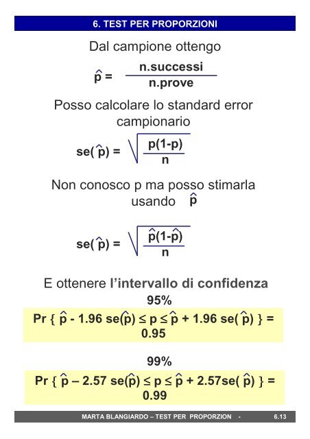 5. Test per proporzioni: confronto tra campioni e ... - statistica.it