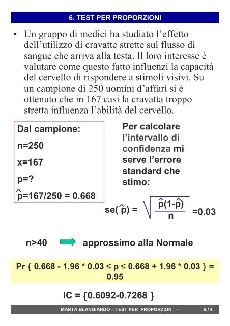 5. Test per proporzioni: confronto tra campioni e ... - statistica.it