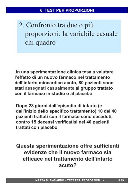 5. Test per proporzioni: confronto tra campioni e ... - statistica.it