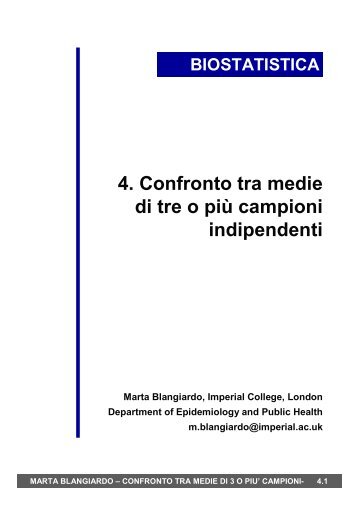 4. Confronto tra medie di tre o più campioni indipendenti - statistica.it