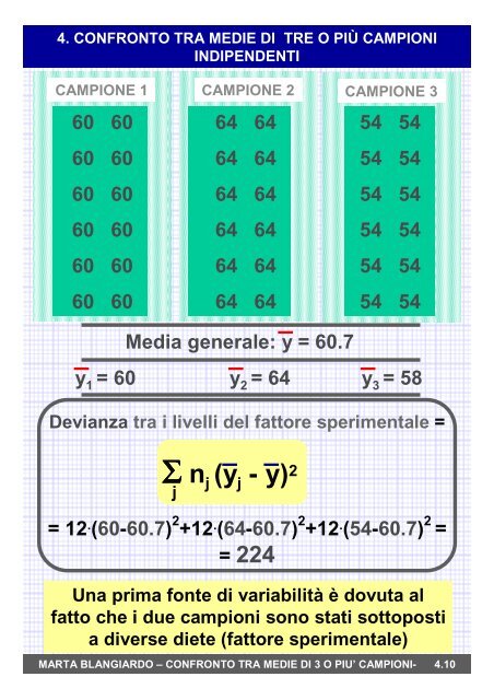 4. Confronto tra medie di tre o più campioni indipendenti - statistica.it