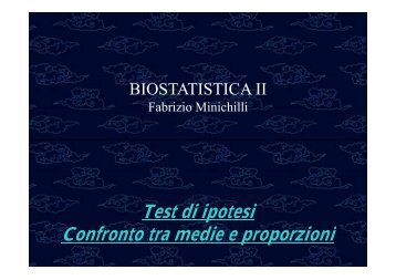 Test di ipotesi Confronto tra medie e proporzioni