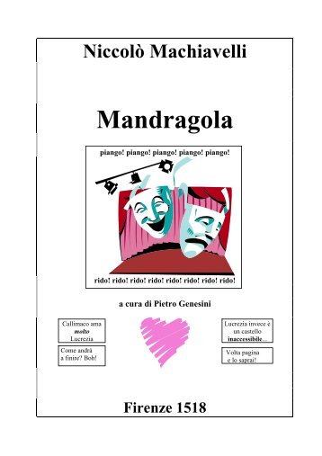 Machiavelli, Mandragola in italiano - Letteratura Italiana