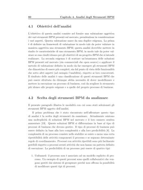 Una metodologia di analisi e confronto per strumenti BPM