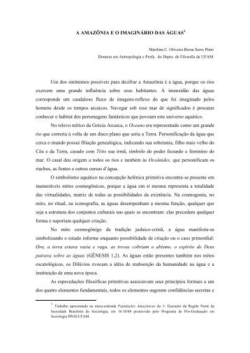 A AMAZÔNIA E O IMAGINÁRIO DAS ÁGUAS Um dos ... - PPG - UFAM