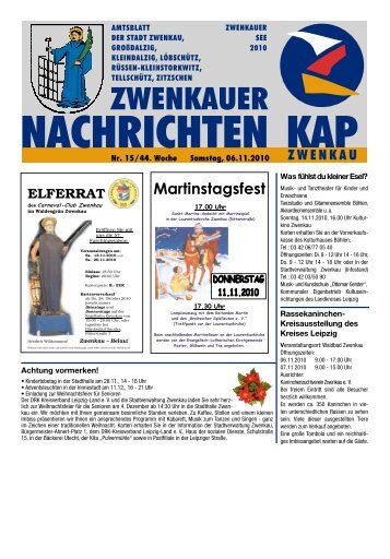 Amtsblatt Zwenkau Ausgabe 15 44.KW 2010 - Stadt Zwenkau