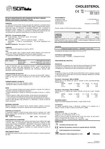 CHOLESTEROL - Sgmitalia.com