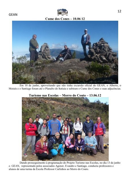 Julho e Agosto - Grupo Excursionista Agulhas Negras