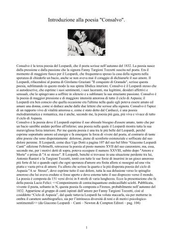 Introduzione alla poesia "Consalvo". - Biagio Carrubba