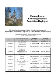 Evangelische Kirchengemeinde Zwiefalten-Hayingen - in Zwiefalten