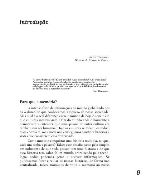 História Falada - Memória, Rede e Mudança Social - Imprensa Oficial