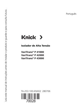 Português Isolador de Alta Tensão VariTrans® P 41000 ... - Knick