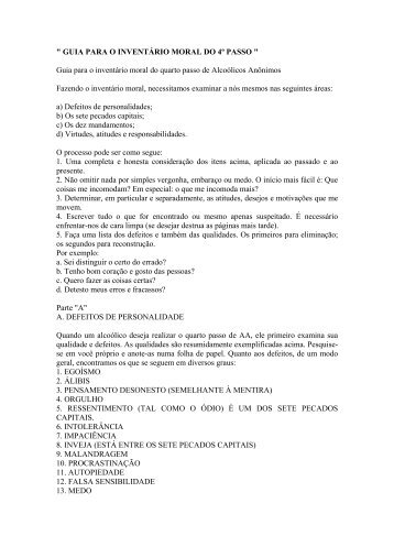 Guia para o Inventário Moral do 4º Passo