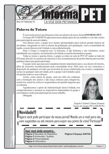 jornal Modelo - Faculdade de Odontologia - Unesp