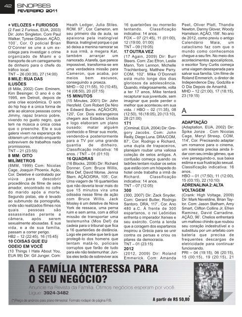 Pag 42 a 76 Fev11 - Sinopses - TV Show Brasil