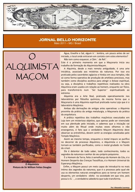 Jornal Bello Horizonte Maio 2011.pdf - Grande Loja Maçônica de ...
